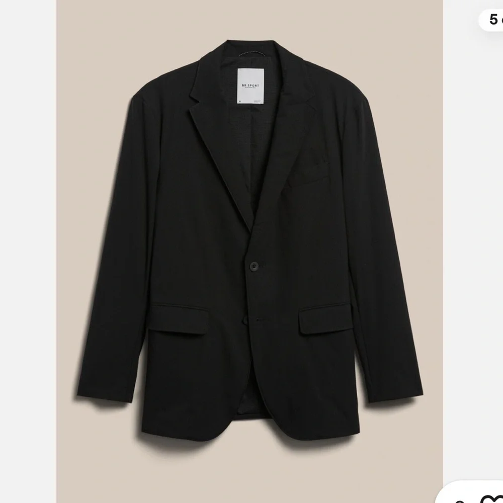 Banana Republic Sport Motion Tech Black 2 Button Wrinkle Free Black Blazer, L